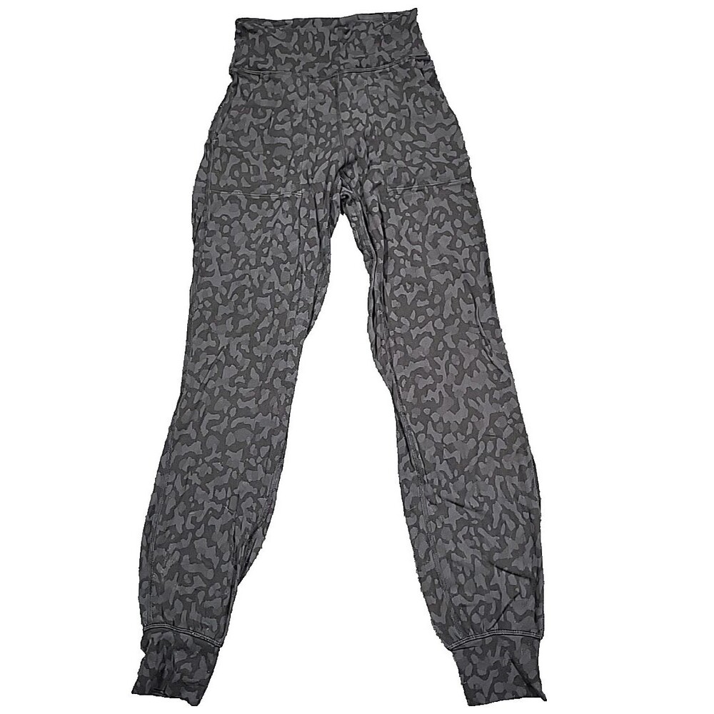 Lululemon Pants Womens Size 2 Black/gray Leopard Camo High Rise Athletic Legging